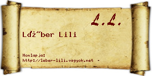 Léber Lili névjegykártya